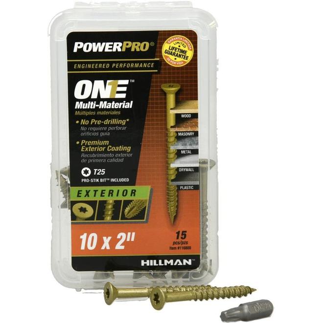 Hillman One SAE Multi-Purpose Flat Square Head Bonze Epoxy Steel Screws #10 x 2-in 15/Pk