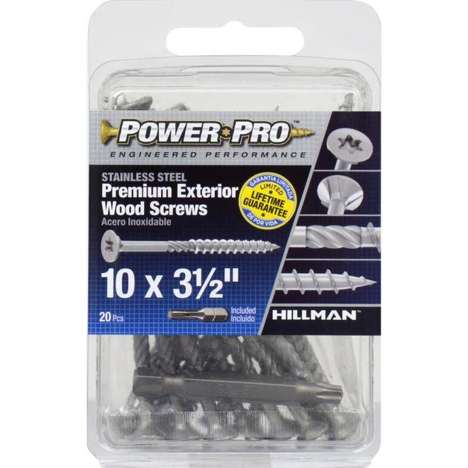 Hillman SS 305 Power Pro Exterior Wood Screws #10 x 3-1/2-in 20/Pk