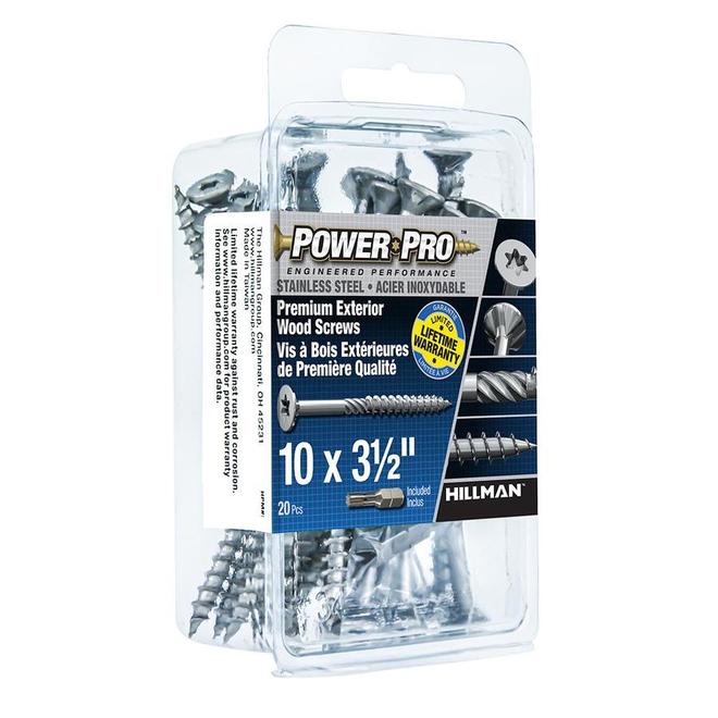 Hillman SS 305 Power Pro Exterior Wood Screws #10 x 3-1/2-in 20/Pk