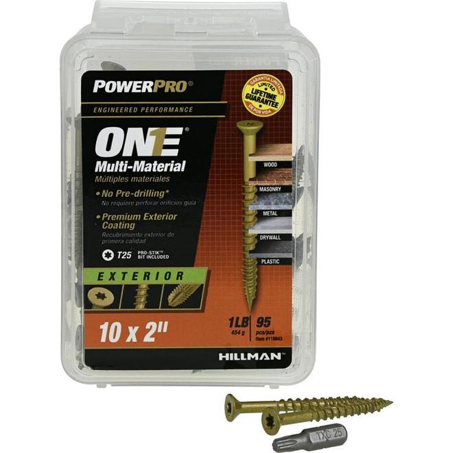 Hillman One Multi-Purpose FH Screws #10 x 2-1/2-in 15/Pk