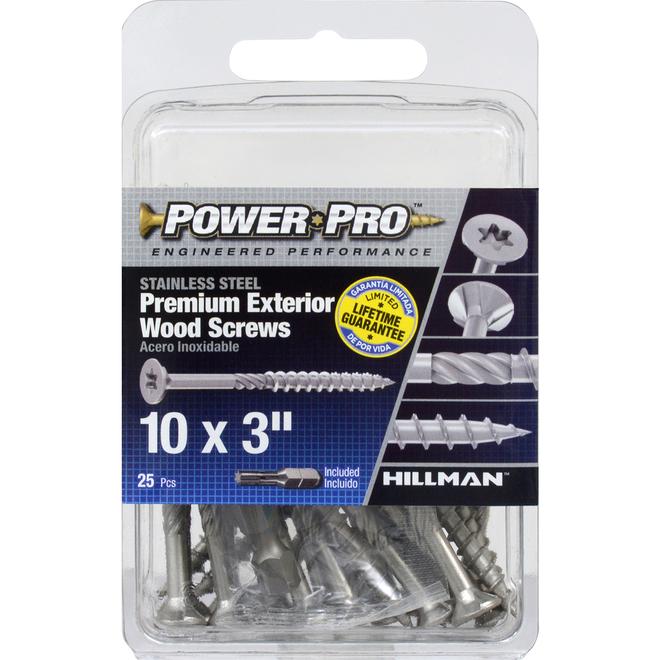 Hillman SS 305 Power Pro Bronze Finish Wood Deck Screws #10 x 3-in 25/Pk