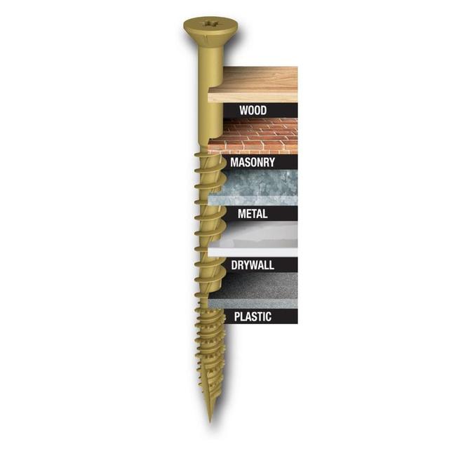 Hillman One Multi-Material FH Zinc-Plated Steel Screws 1/4 x 4-in 10/Pk