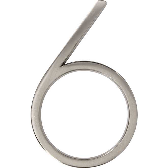 Hillman 5-in Brushed Nickel Floating House Number 6