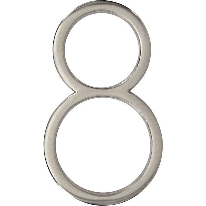 Hillman 5-in Brushed Nickel Floating House Number 8