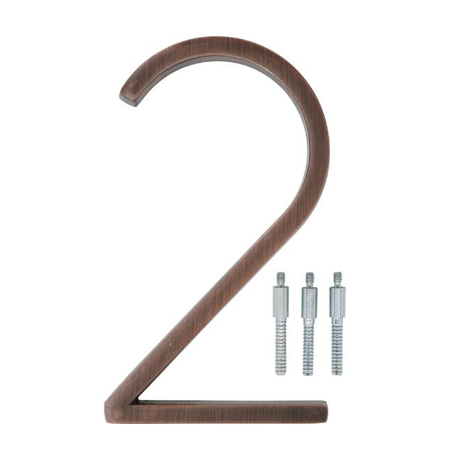 Hillman 5-in Bronze Floating House Number #2 1/pk