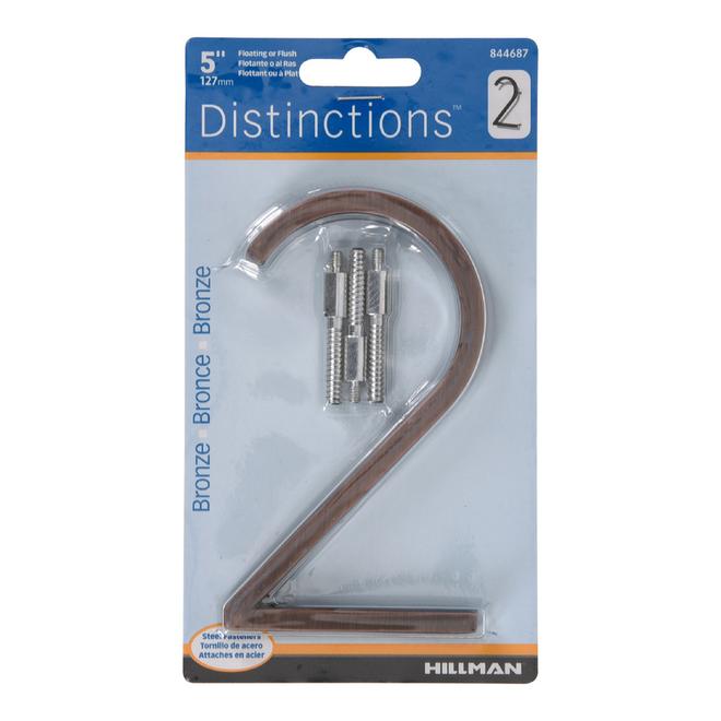 Hillman 5-in Bronze Floating House Number #2 1/pk