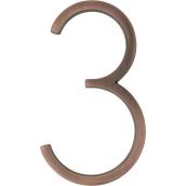 Hillman 5-in Bronze Floating House Number #3 1/pk