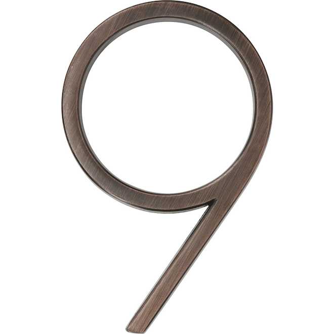 Numéro 9 pour adresse de maison flottant Hillman, 5 po, bronze 1/pqt