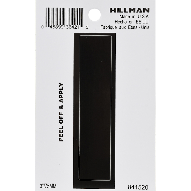 Hillman 3-in Black Vinyl I Letter | RONA