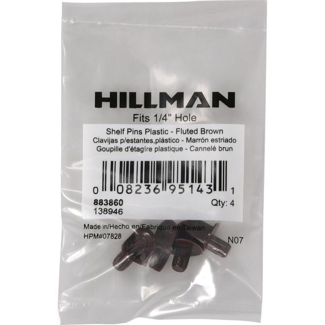 Hillman 1/4-in Brown Round Shelf Pins - N7 4/Pk