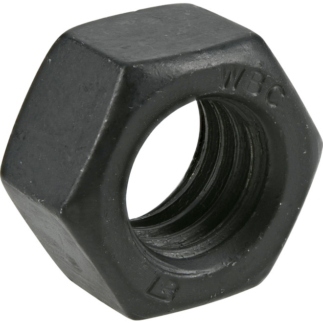 Écrou hexagonal Hillman acier noir 1/4 po, 50/pqt