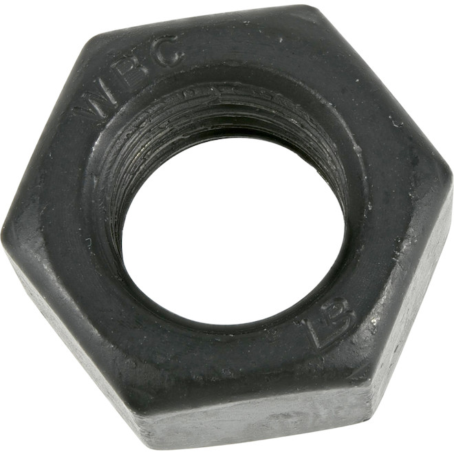 Écrou hexagonal Hillman acier noir 1/4 po, 50/pqt