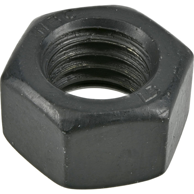 Écrou hexagonal Hillman acier noir 1/4 po, 50/pqt