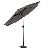 Parasol de marché Style Selections Westbrook avec éclairage à DEL, aluminium et oléfine, inclinable, gris