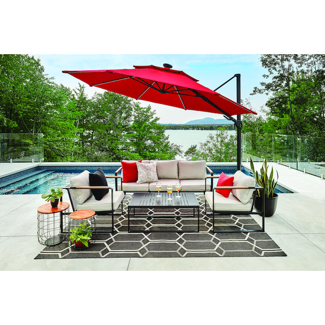 Style Selections Soho Offset Patio, Led Lights For Patio Umbrella