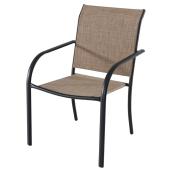 Chaise de patio empilable Ashville de Style Selections, brun et noir