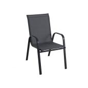 Chaise de patio empilable de Style Selections, cadre thermolaqué, gris charbon
