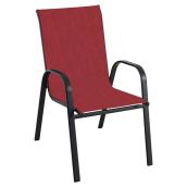 Chaise de patio empilable Style Selections, cadre thermolaqué, noir et rouge
