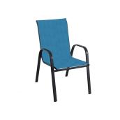 Chaise de patio empilable, aqua et noir