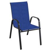 Stackable Patio Chair - powder-coated steel frame - Navy