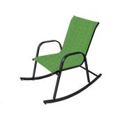 Chaise berçante en acier, vert et noir