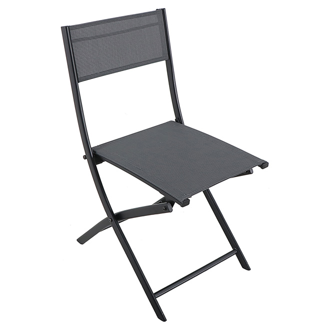 Folding Sling Chair - Steel - Black