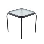 Style Selections Pelham Bay Outdoor Table - Steel and Glass - 16-in x 17-in - Black