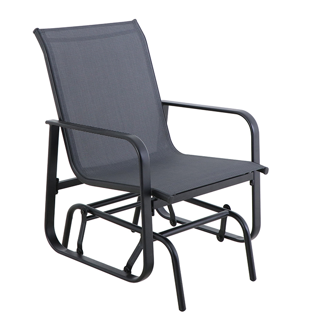 Style Selections Black Glider Patio Chair  - 24-in x 36-in x 27-in - Steel