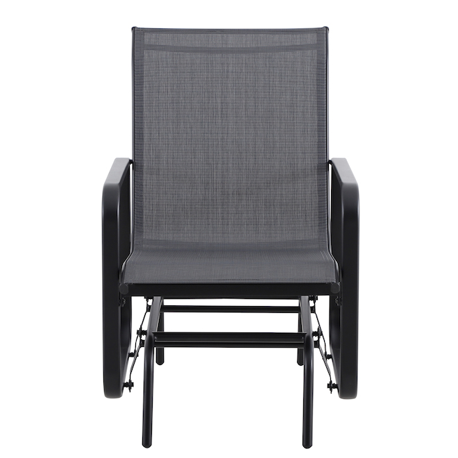 Chaise berçante pour l'extérieur en acier noir par Style Selections, 24 po x 36 po x 27 po