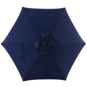 Bazik 7.5-ft Navy Fabric Steel Market Patio Umbrella