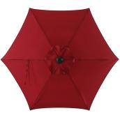 Bazik 7.5-ft Red Fabric Steel Market Patio Umbrella