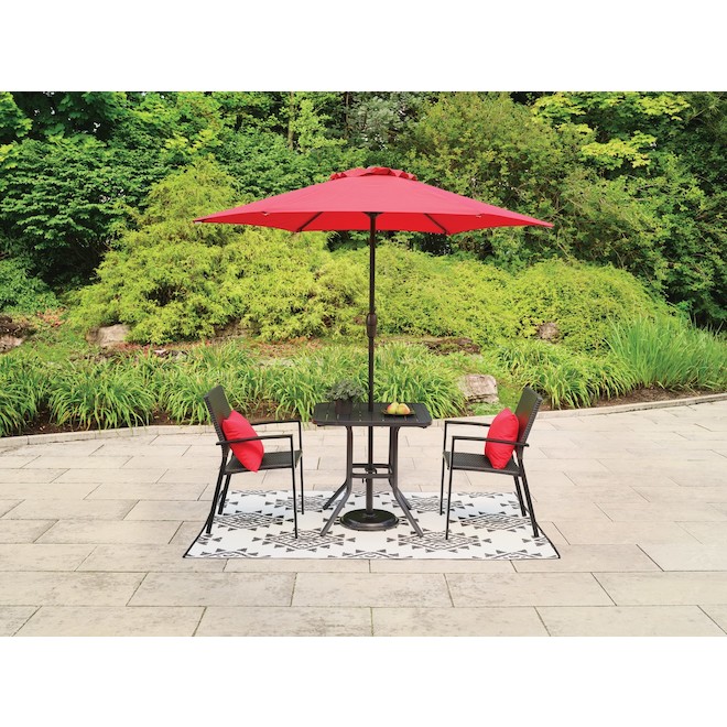 Bazik 7.5-ft Red Fabric Steel Market Patio Umbrella