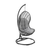 Style Selections Cresley Hanging Chair - Steel and Wicker - 41.34-in x 77.17-in - Black