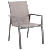 Chaise de patio Sheldon de Allen + Roth, acier et polyester, 25,98 po x 25,2 po x 35,83 po, brun clair