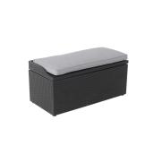 Style Selections Matheson Storage Bench - 38-in x 18-in - Steel/Polyester- Black/Grey