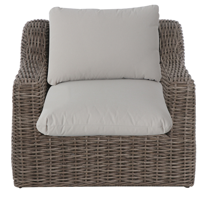 Allen + Roth Maitland Exterior Wicker Armchair - 38.58-in x 36.81-in x ...