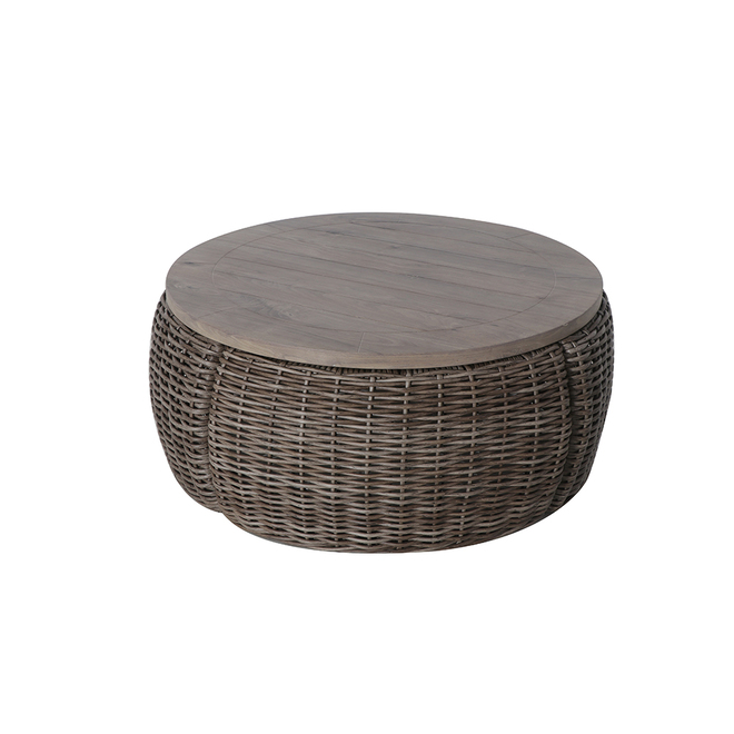 Allen + Roth Wicker Patio Coffee Table - Maitland Collection - 46-in x 18-in - Brown