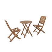 Style Selections Danforth Brown Wood Bistro Patio Set - 3-Piece