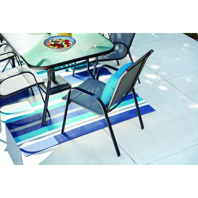 Table à manger rectangulaire Pelham Bay de Style Selctions, acier noir et verre, 60 po x 38 po x 28 po