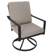 Style Slections Glenn Hill Swivel Patio Chair - Steel and Olefin - Tan - Set of 2