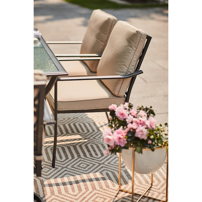 Chaise de patio Glenn Hill de Style Selections, acier et oléfine, beige, ensemble de 4