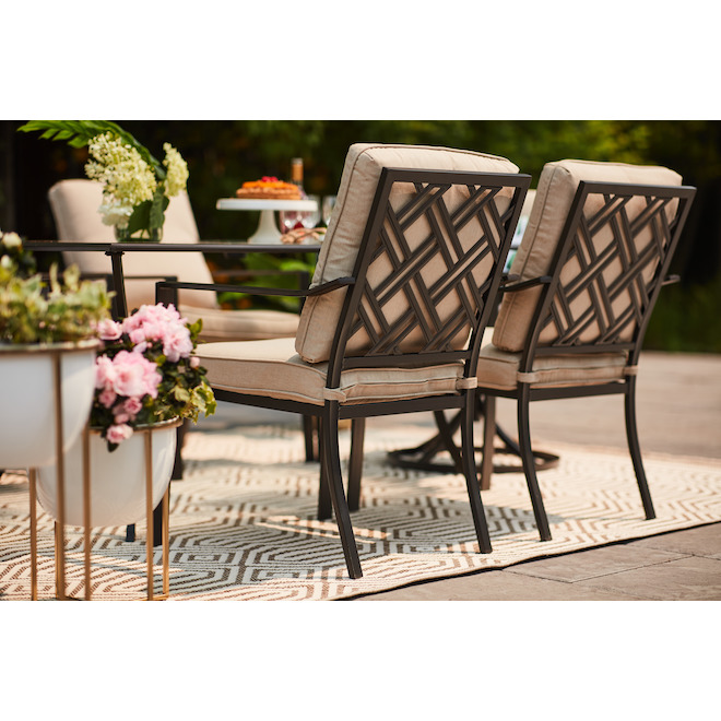 Style Slections Glenn Hill Patio Chair - Steel and Olefin - Tan - Set of 4