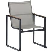 Bazik Timmins 25.5 x 23.43-in Grey Stackable Patio Chair