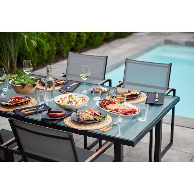 Style Selections Rectangular Exterior Glass 68-inch Dining Table