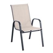 Chaise d'extérieur empilable Style Selections beige en acier et en tissu synthétique