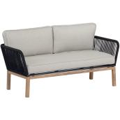 Allen + Roth Positano Outdoor Loveseat Black/Tan/Grey