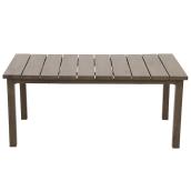 Allen + Roth Positano Brown 23.03-in x 17.52-in x 41.14-in Outdoor Coffee Table