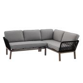 allen + roth Positano Brown Steel Outdoor Sectional with Grey Cushions