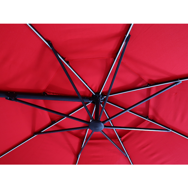 Parasol Giantex parasol rétractable rouge vineux pour cour en