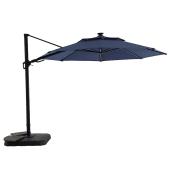 Style Selections 11-ft Navy Blue Offset Patio Umbrella with Crank Mechanism and Base Included